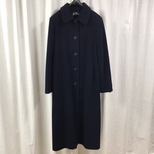 Navy Winter Coat: Plush and Soft Angora Wool. Matching navy had included